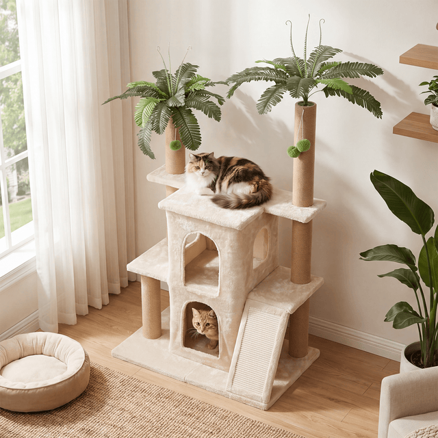 61 inch Tropical Cat Tree sisal posts