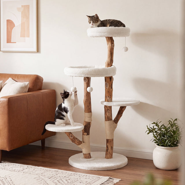 59 inch Solid Wood Cat Tower perch detail