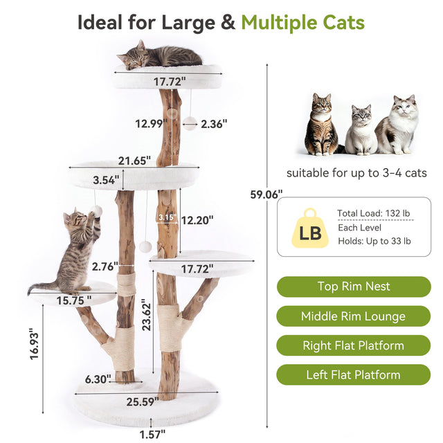 59 inch Solid Wood Cat Tower lifestyle
