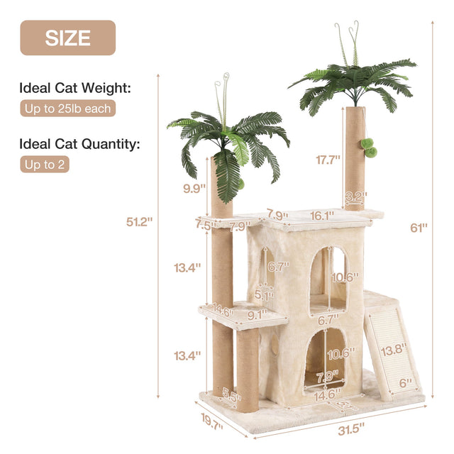 61 inch Tropical Cat Tree lifestyle