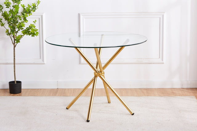Spiral Glass Dining Table 40"