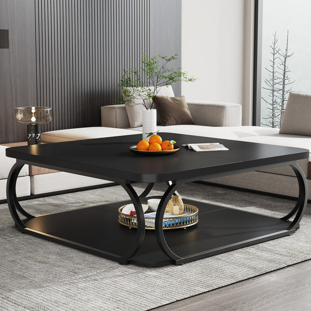 39 inch square coffee table black variant