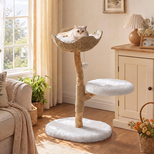 35 inch Boho Cat Tower scratching post