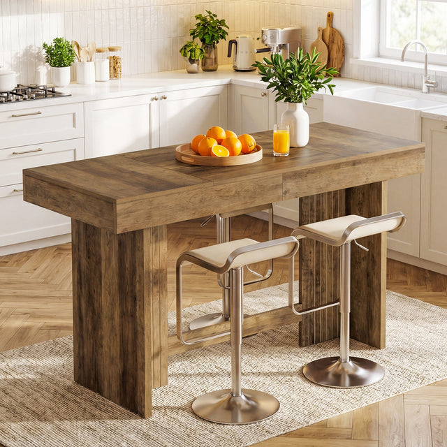 55 inch Kitchen Island Farmhouse Stationary Table Large Worktop