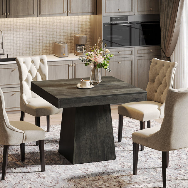 31.5" Square Dining Table, Small Farmhouse Kitchen Dinner Table for 4 People