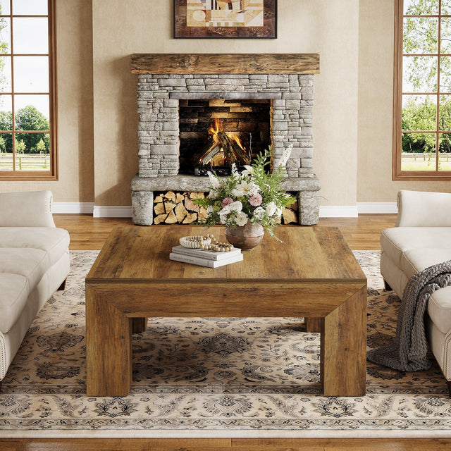 39 inch Farmhouse Square Coffee Table close up