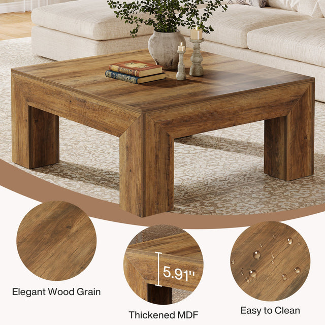 39 inch Farmhouse Square Coffee Table detail