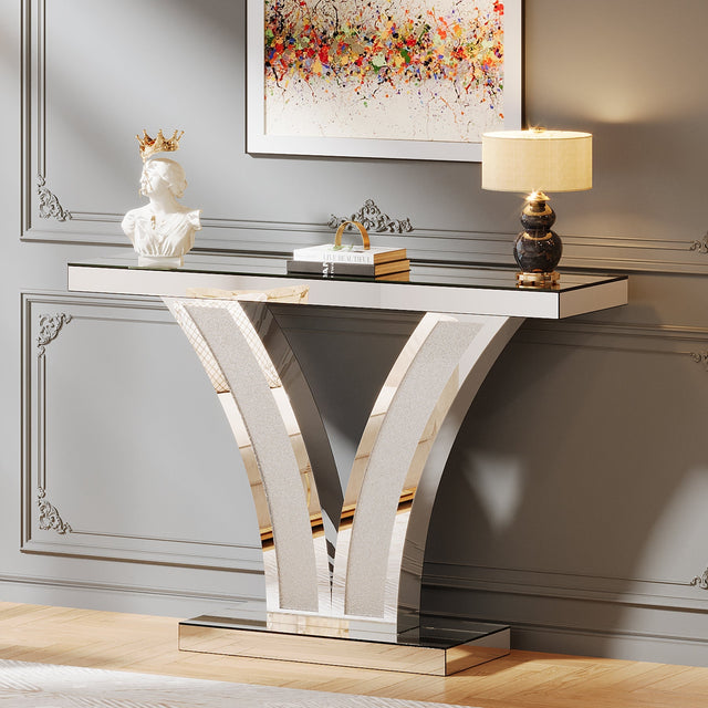 39 inch Mirrored Console Table lifestyle entryway