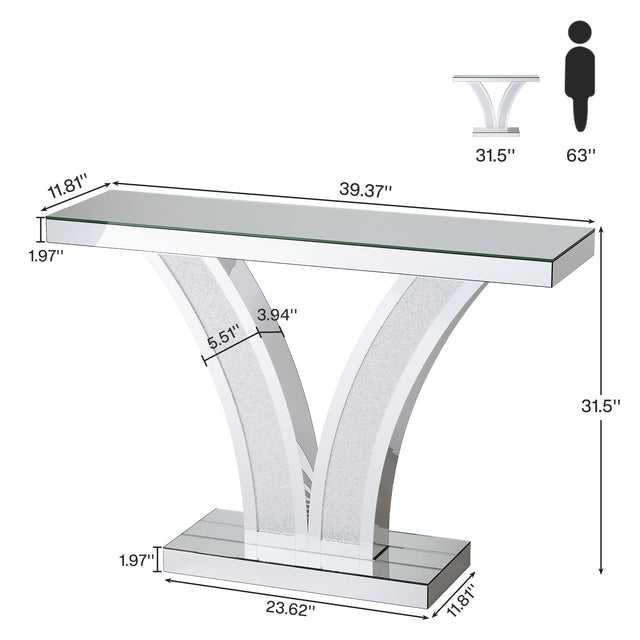 39 inch Mirrored Console Table dimensions