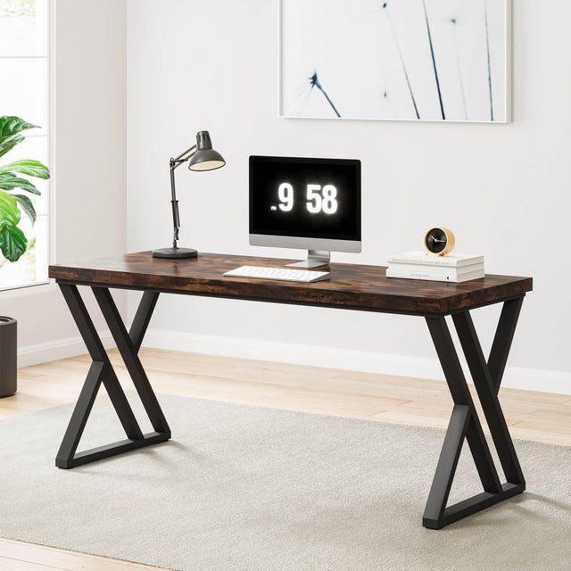 Heavy duty desk Z-shaped leg detail