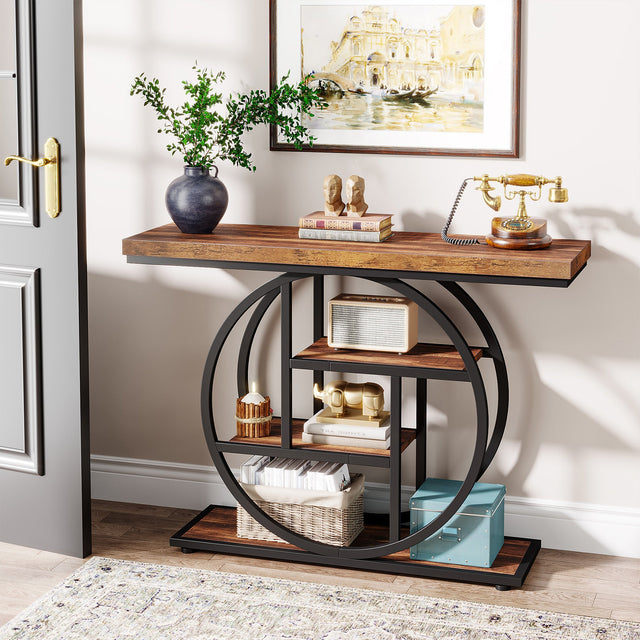 41.3 inch 4-Tier Console Table shelf detail