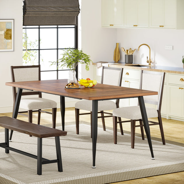 Industrial Dining Table, 70.9" Kitchen Dinner Table for 6 to 8 People