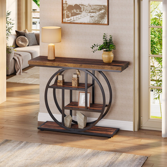 41.3 inch Industrial 4-Tier Console Table dimensions