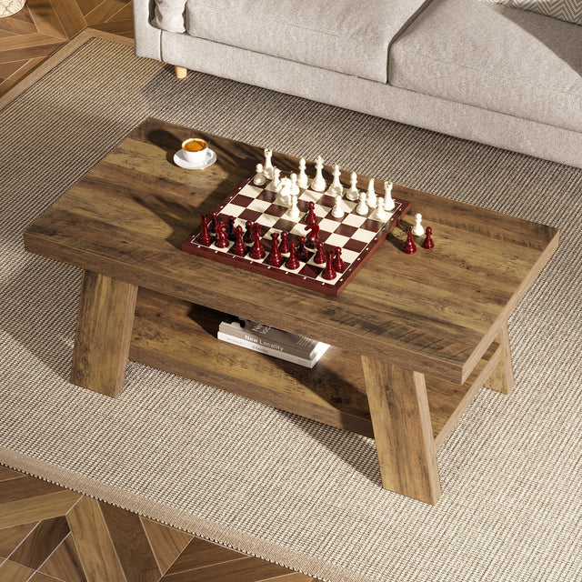 47 inch Farmhouse 2-Tier Coffee Table dimensions