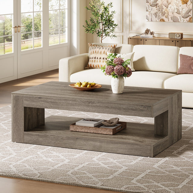 47.24 inch Farmhouse 2-Tier Tea Cocktail Table detail
