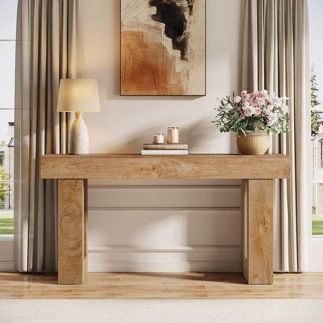 63 inch Rustic Sofa Table base detail