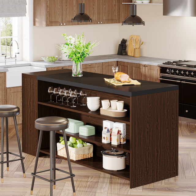 55 inch Coffee Bar Table shelf detail