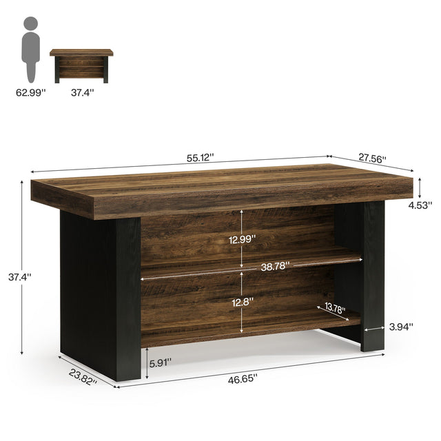 55 inch Farmhouse Kitchen Island lifestyle