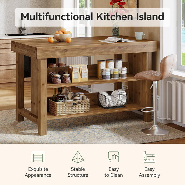 55 inch Wood Kitchen Island dimensions