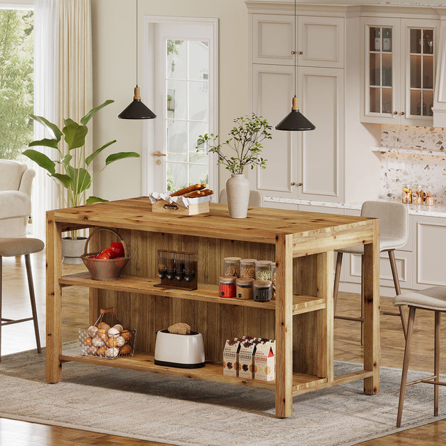 59 inch Solid Wood Kitchen Island dimensions