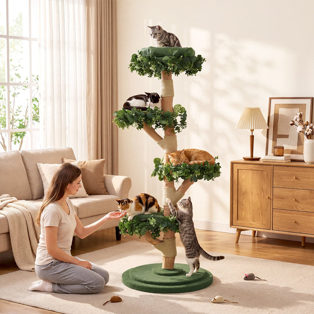 59 inch Solid Wood Cat Tree cushion view