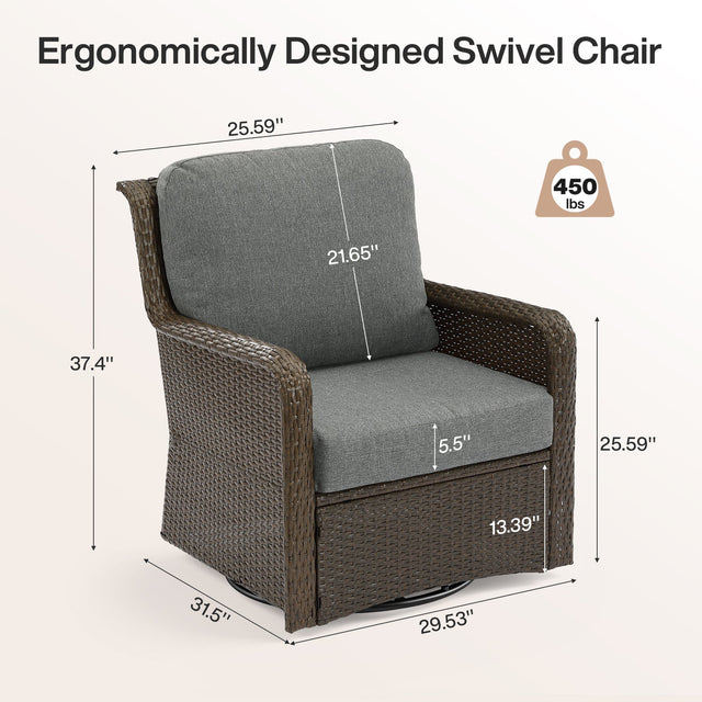 Outdoor Wicker Swivel Chair