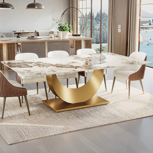 Glossy Pandora Sintered Stone Dining Table