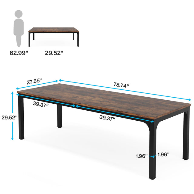 78.7 inch desk 6FT overview dimensions