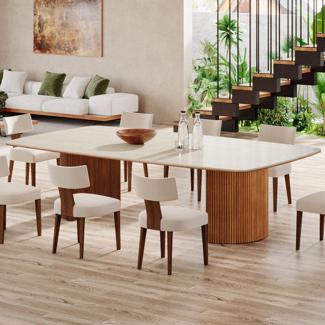 78.7" Travertine Dining Table