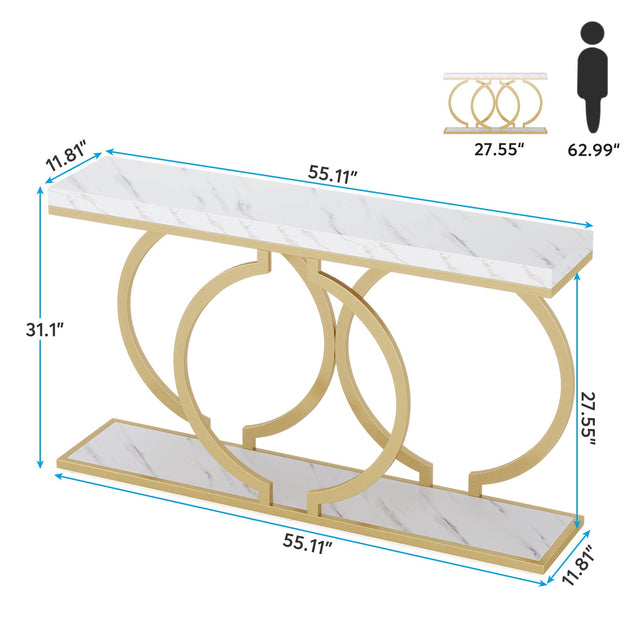 55 inch Faux Marble Console Table lifestyle