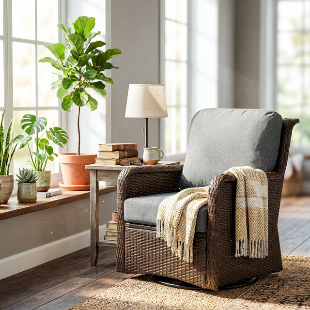 Outdoor Wicker Swivel Chair