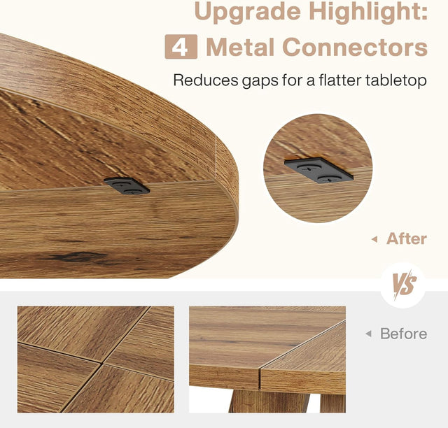 47-Inch Round Farmhouse Dining Table for 4–6 with Cross-Style Pedestal Base