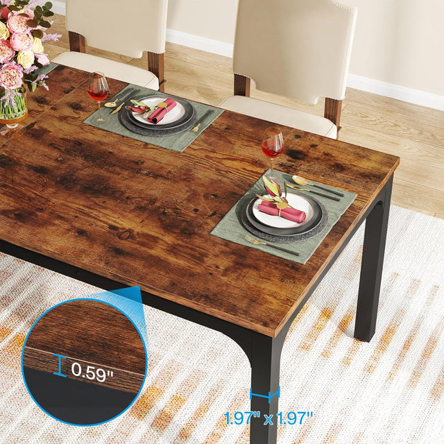 78.7" Rectangular Dining Table for 6–8 People, Long Kitchen Table