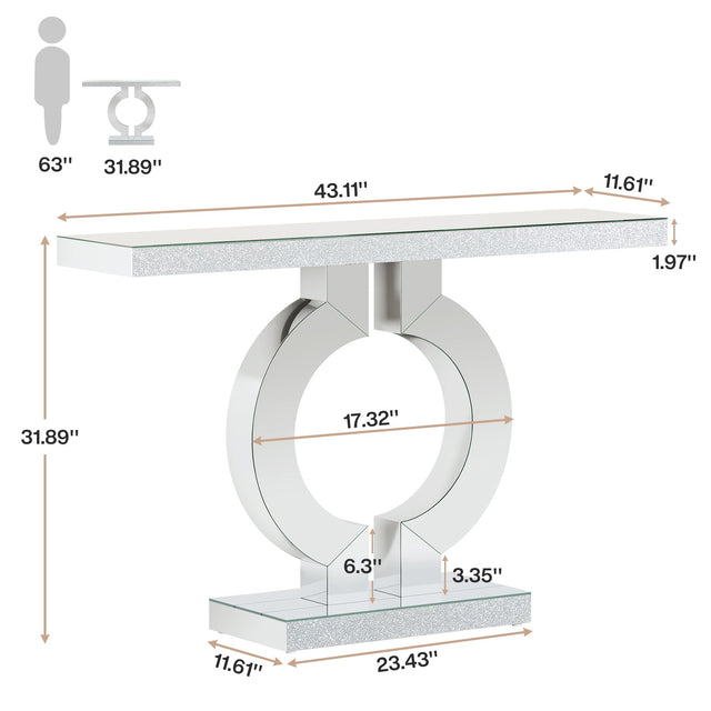 43 inch Mirrored Console Table lifestyle