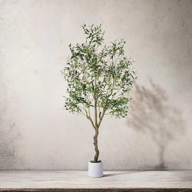 artificial olive tree, fake olive tree indoor, tall faux olive plant, 6ft artificial tree with planter, lifelike olive tree decor, faux potted tree for home, artificial plants for bedroom, office fake plants, no maintenance greenery, Mediterranean home decor