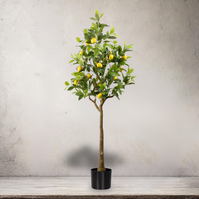 artificial lemon tree, fake lemon tree indoor, tall faux citrus plant, 6ft artificial lemon tree with planter, lifelike lemon decor, faux potted lemon tree, artificial fruit tree for home, kitchen fake plants, office citrus decor, no maintenance lemon tree, Mediterranean home decor, farmhouse faux greenery