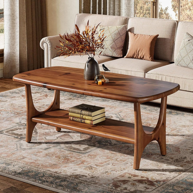 Solid Wood Coffee Table lower shelf