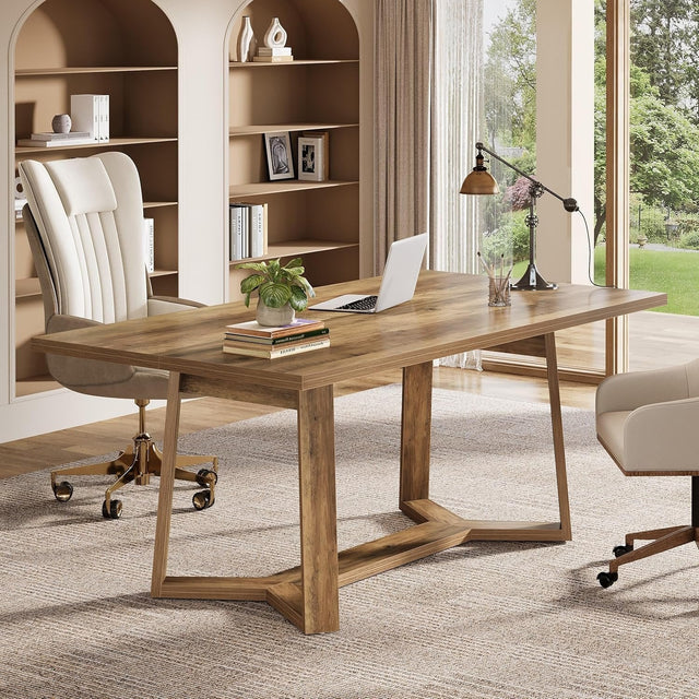 47 inch Farmhouse Computer Desk rustic brown home office