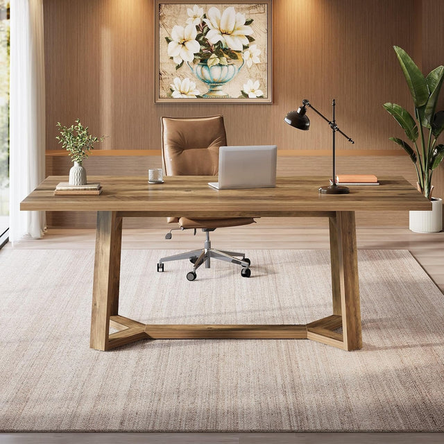 Simple farmhouse desk bedroom home office styling