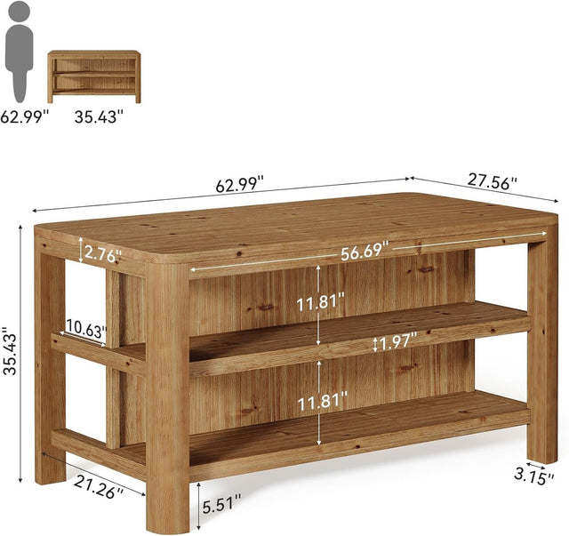 Solid Wood Kitchen Island lifestyle