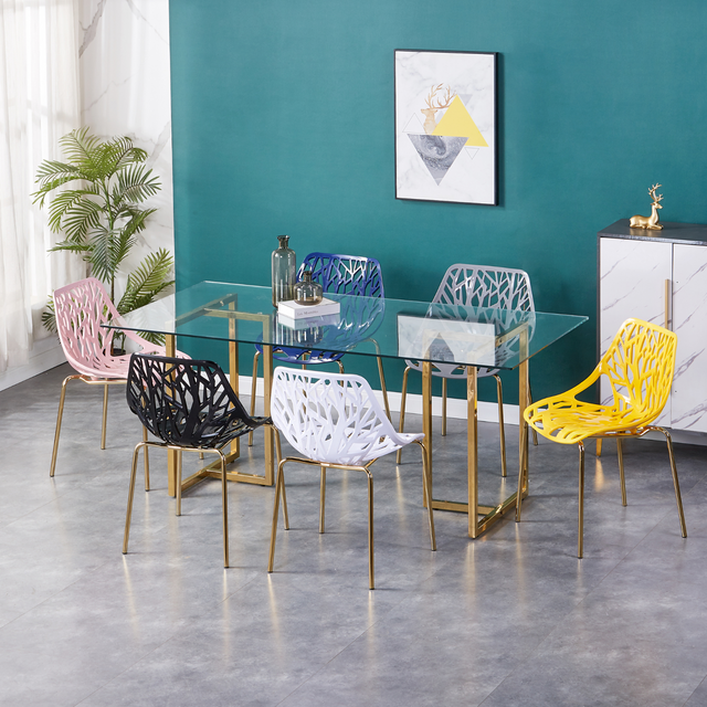 Big Glass Dining Table 72"