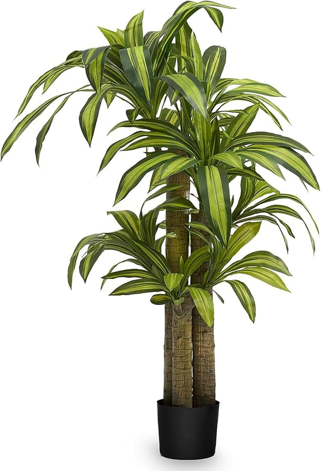 artificial dracaena tree, fake dracaena plant indoor, tall faux dracaena, 6ft artificial dracaena with planter, lifelike dracaena decor, faux potted tree for home, artificial plants for bedroom, office fake plants, no maintenance dracaena, tropical home decor, modern faux greenery