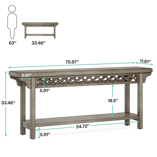 70.8 inch Farmhouse Console Table lifestyle