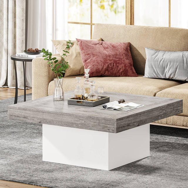 Square coffee table white and gray variant