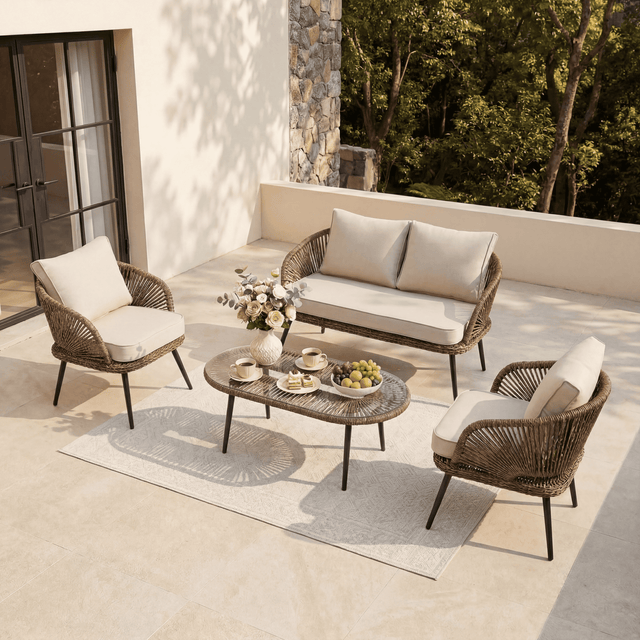 4-Piece Rattan Patio Set