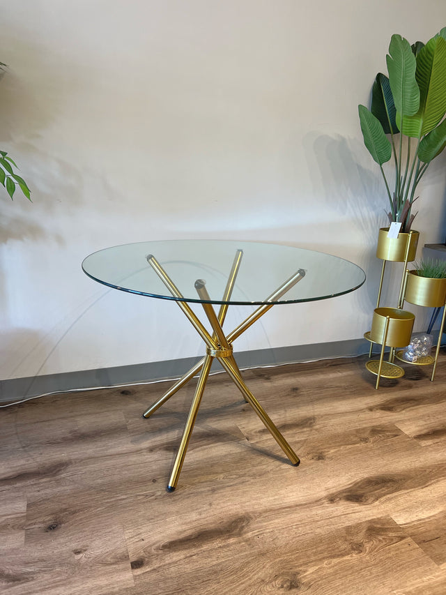 Spiral Glass Dining Table 40"
