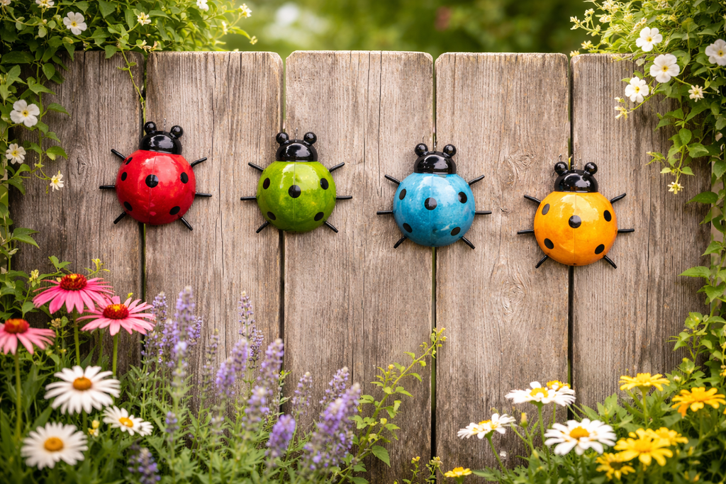modern petsモダンペッツpainter ladybugテントウムシ３色 3D Metal Ladybug Garden Wall Art – oJackArt