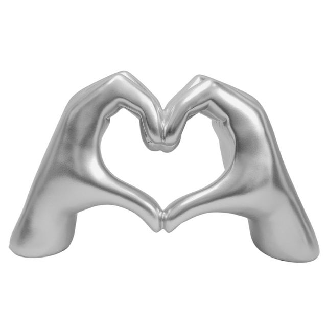 Gold Heart Gesture Statue, Heart Hands Figurine