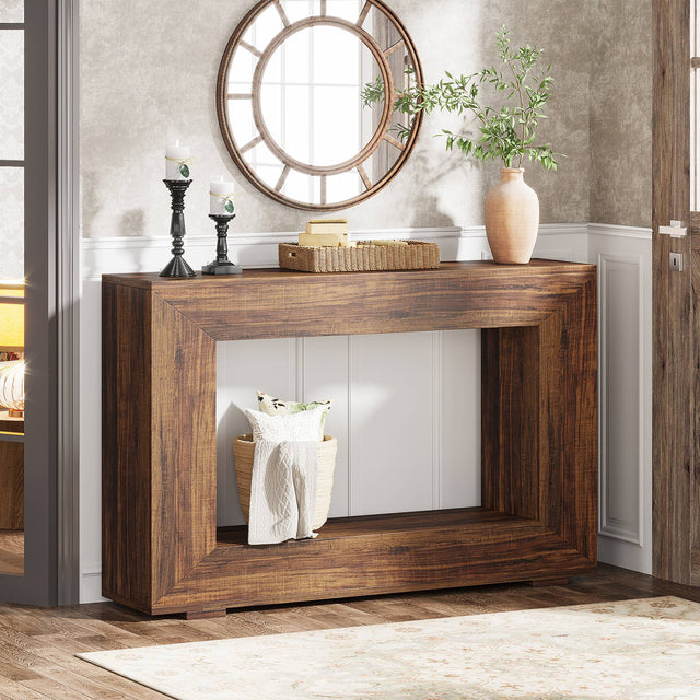 47 inch Farmhouse Console Table rustic wood entryway