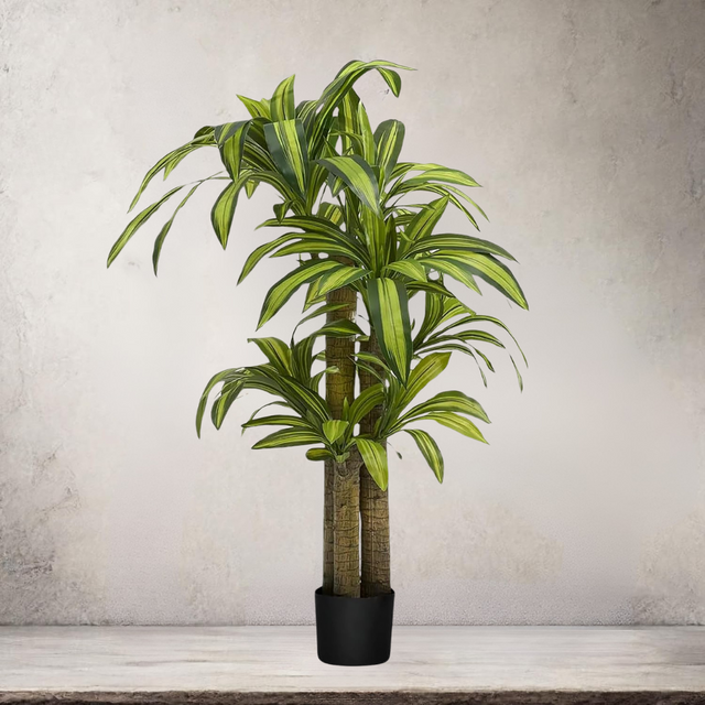 artificial dracaena tree, fake dracaena plant indoor, tall faux dracaena, 6ft artificial dracaena with planter, lifelike dracaena decor, faux potted tree for home, artificial plants for bedroom, office fake plants, no maintenance dracaena, tropical home decor, modern faux greenery